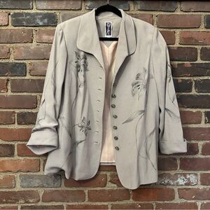 VTG Zelda floral button front 3/4 sleeve blazer size 18 -44 chest / 27” long